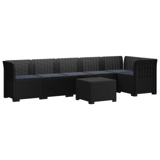 VidaXL Sofa Ogrodowa 6-osobowa z Poduszkami w Wyglądzie Rattanu PP