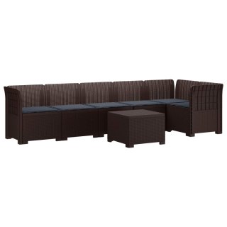 VidaXL Sofa Ogrodowa 6-osobowa z Poduszkami w Wyglądzie Rattanu PP