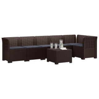 VidaXL Sofa Ogrodowa 6-osobowa z Poduszkami w Wyglądzie Rattanu PP