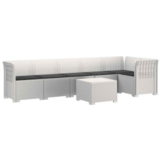 VidaXL Sofa Ogrodowa 6-osobowa z Poduszkami w Wyglądzie Rattanu PP