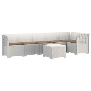 VidaXL Sofa Ogrodowa 6-osobowa z Poduszkami w Wyglądzie Rattanu PP