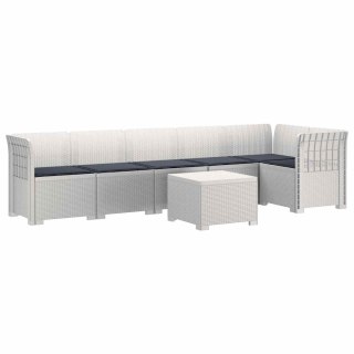 VidaXL Sofa Ogrodowa 6-osobowa z Poduszkami w Wyglądzie Rattanu PP