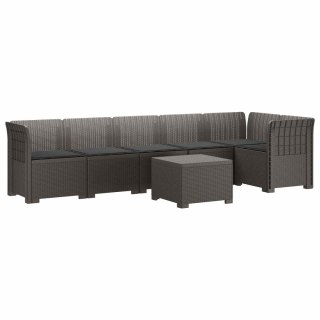 VidaXL Sofa Ogrodowa 6-osobowa z Poduszkami w Wyglądzie Rattanu PP