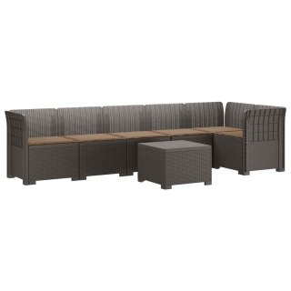 VidaXL Sofa Ogrodowa 6-osobowa z Poduszkami w Wyglądzie Rattanu PP