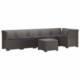 VidaXL Sofa Ogrodowa 6-osobowa z Poduszkami w Wyglądzie Rattanu PP
