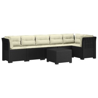 VidaXL Sofa Ogrodowa 6-osobowa z Poduszkami w Wyglądzie Rattanu PP
