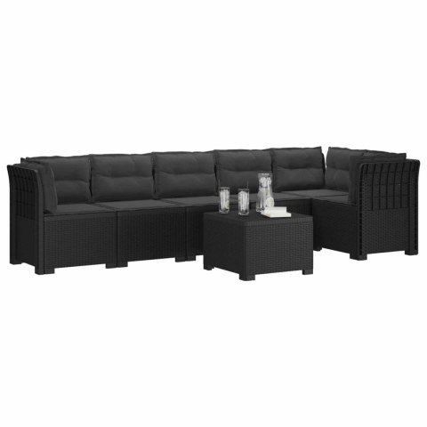 Sofa Ogrodowa 6-osobowa z Poduszkami w Wyglądzie Rattanu PP