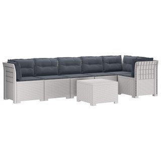 VidaXL Sofa Ogrodowa 6-osobowa z Poduszkami w Wyglądzie Rattanu PP
