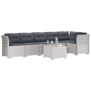 VidaXL Sofa Ogrodowa 6-osobowa z Poduszkami w Wyglądzie Rattanu PP
