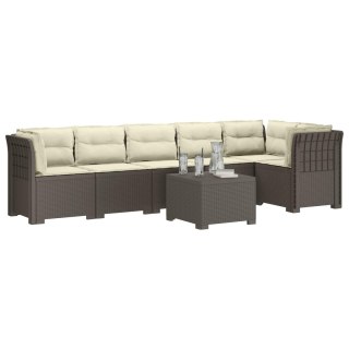VidaXL Sofa Ogrodowa 6-osobowa z Poduszkami w Wyglądzie Rattanu PP