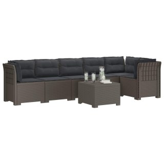 VidaXL Sofa Ogrodowa 6-osobowa z Poduszkami w Wyglądzie Rattanu PP
