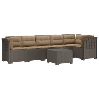 VidaXL Sofa Ogrodowa 6-osobowa z Poduszkami w Wyglądzie Rattanu PP