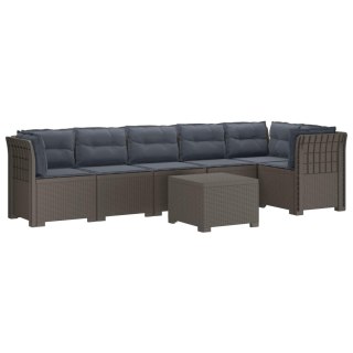 VidaXL Sofa Ogrodowa 6-osobowa z Poduszkami w Wyglądzie Rattanu PP