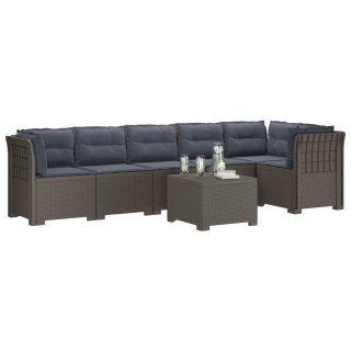 VidaXL Sofa Ogrodowa 6-osobowa z Poduszkami w Wyglądzie Rattanu PP
