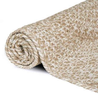 VidaXL Dywany pokojowe Naturalne i białe 300 x 300 cm Juta