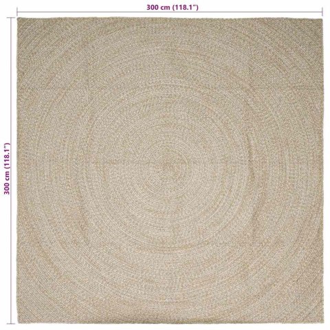 Dywany pokojowe Naturalne i białe 300 x 300 cm Juta