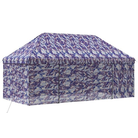 Garaż Pop-up z 4 Ścianami 3 x 6 m Niebieski kamuflaż