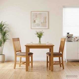 Krzesło jadalniane 2 pcs Dąb lite Szary 45 x 59 x 92 cm