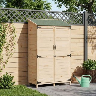 VidaXL Shed ogrodowy naturalny 106,5 x 56 x 176 cm Drewno Świerkowe