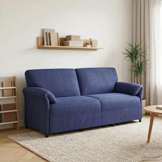 VidaXL Sofa 3-osobowa Niebieski policyjny 198 x 83 x 95 cm Welur