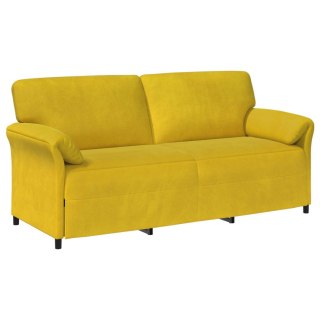 VidaXL Sofa 3-osobowa żółty 198 x 83 x 95 cm Welur