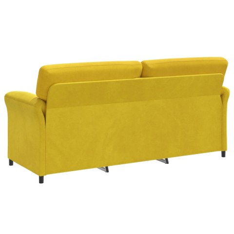 Sofa 3-osobowa żółty 198 x 83 x 95 cm Welur