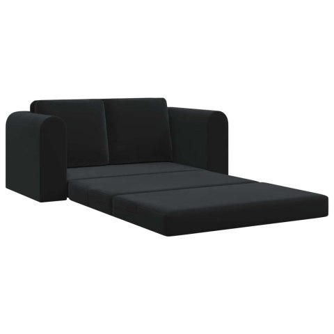 Sofa Bed Czarny 148 x 71 x 83 cm Aksamit