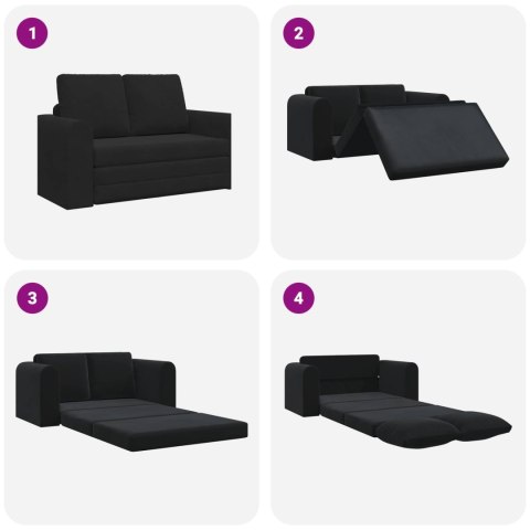 Sofa Bed Czarny 148 x 71 x 83 cm Aksamit