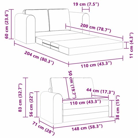Sofa Bed Czarny 148 x 71 x 83 cm Aksamit