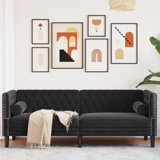 VidaXL Sofa Czarny 194 x 74,5 x 70,5 cm Aksamit