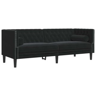 VidaXL Sofa Czarny 194 x 74,5 x 70,5 cm Aksamit