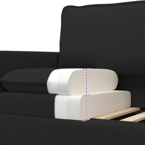 Sofa Czarny 196 x 81 x 87,5 cm tkanina