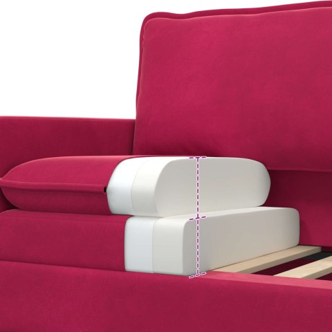 Sofa Czerwone wino 196 x 81 x 87,5 cm Welur