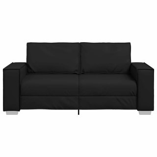 VidaXL Sofa dwuosobowa Czarny 180 cm Skóra ekologiczna