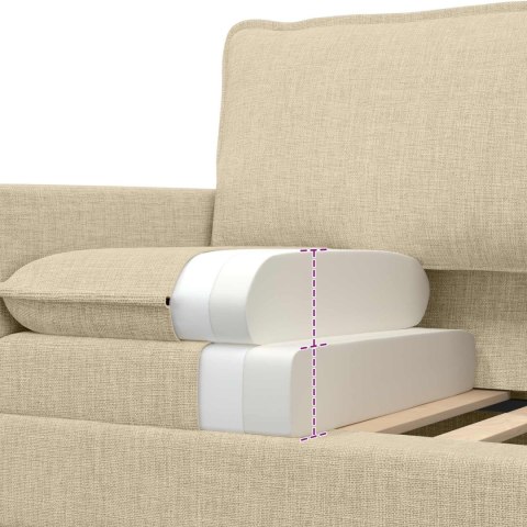 Sofa kremowy 196 x 81 x 87,5 cm tkanina