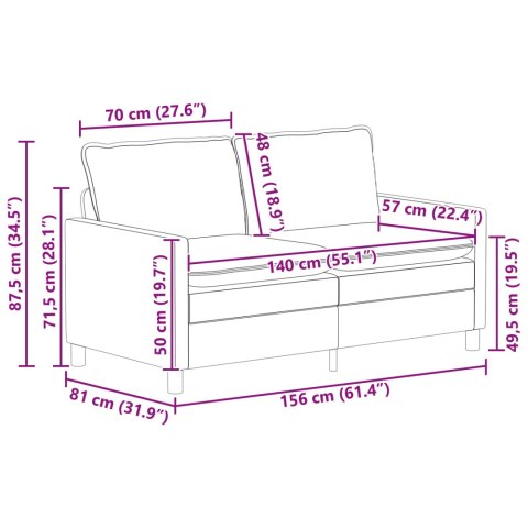 Sofa niebieski 156 x 81 x 87,5 cm tkanina