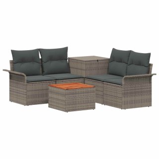 VidaXL Zestaw Sof 6 pcs 4-Liczba miejsc Szary i ciemnoszary