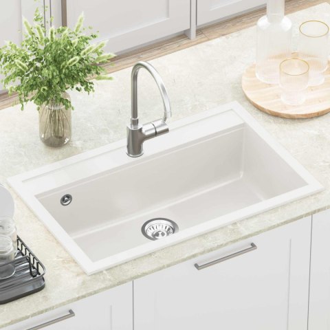 Zlew Biały 795 x 505 mm Granit