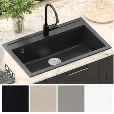 Zlew Czarny 795 x 505 mm Granit