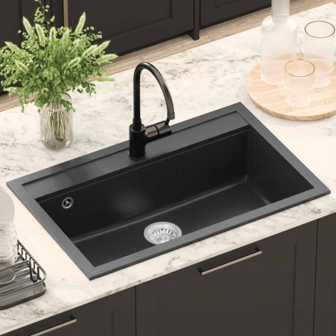 Zlew Czarny 795 x 505 mm Granit