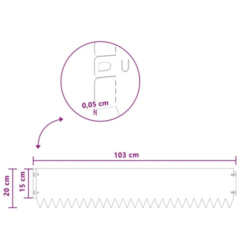 Krawężnik do trawnika 20 pcs 103 x 20 cm Stal srebrny