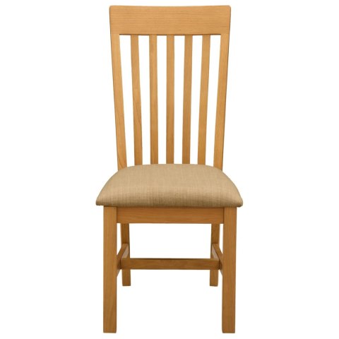 Krzesło jadalniane 2 pcs Dąb lite Beżowy 45 x 59,5 x 100 cm