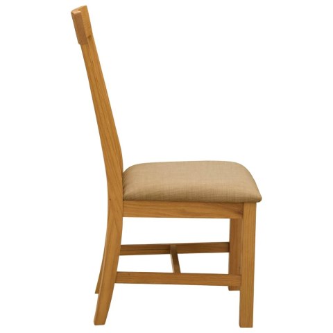 Krzesło jadalniane 2 pcs Dąb lite Beżowy 45 x 59,5 x 100 cm
