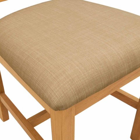 Krzesło jadalniane 2 pcs Dąb lite Beżowy 45 x 59,5 x 100 cm