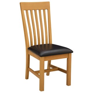 Krzesło jadalniane 2 pcs Dąb lite Czarny 45 x 59,5 x 100 cm