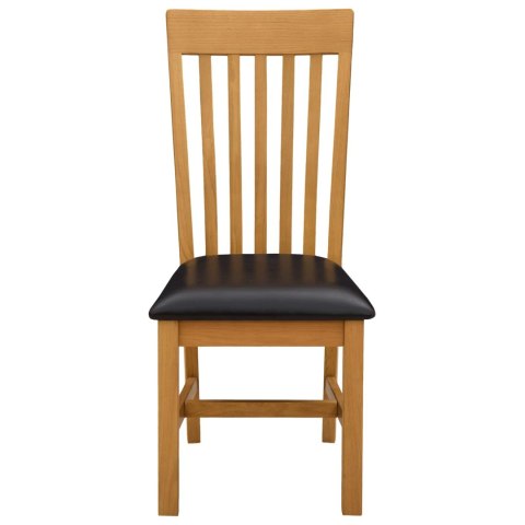 Krzesło jadalniane 2 pcs Dąb lite Czarny 45 x 59,5 x 100 cm