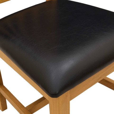 Krzesło jadalniane 2 pcs Dąb lite Czarny 45 x 59,5 x 100 cm