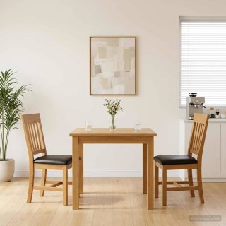 Krzesło jadalniane 2 pcs Dąb lite Czarny 45 x 59 x 92 cm