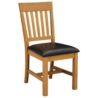 Krzesło jadalniane 2 pcs Dąb lite Czarny 45 x 59 x 92 cm