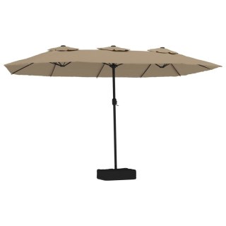 Podwójny parasol ogrodowy, taupe, 449x265 cm